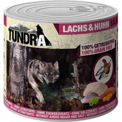 Tundra Dog ar laša un vistas gaļu