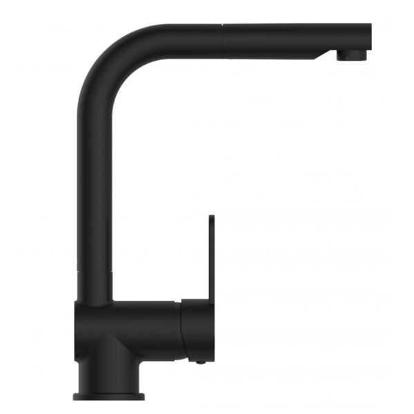 F.J.Schütte LONDON viensviras virtuves izlietnes maisītājs ar izvelkamu galu, melns