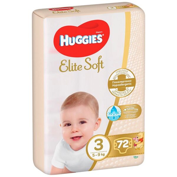 Diapers Huggies Elite Soft S3 5-9kg 72pcs