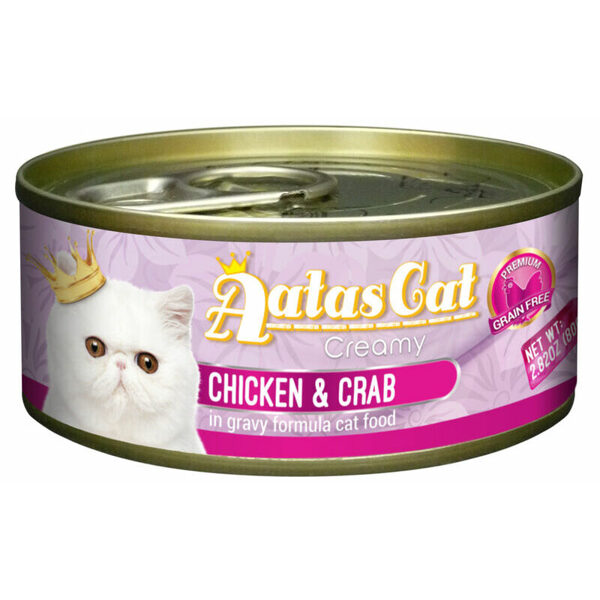 Aatas Cat Creamy Chicken&Crab 80g konservi kaķiem