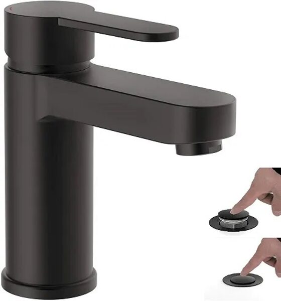 F.J.Schütte HOGA ELEPHANT mazgātnes maisītājs ar Push-Open, mat.melns