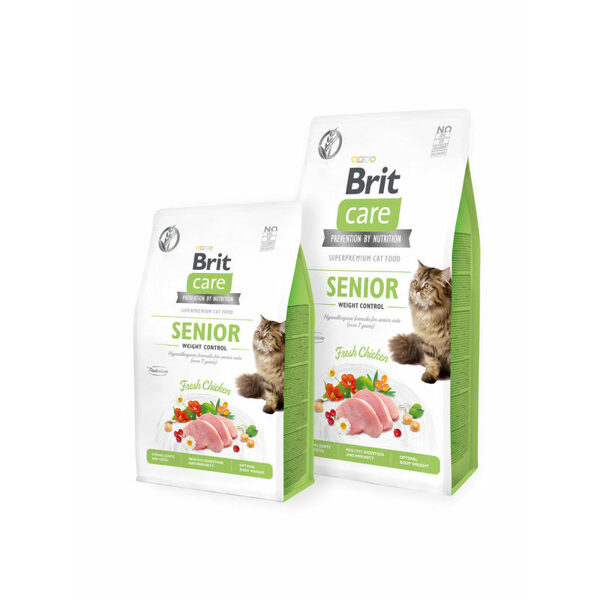 Brit Care Cat GF Senior Weight Control (Fresh Chicken) 7 kg barība kaķiem