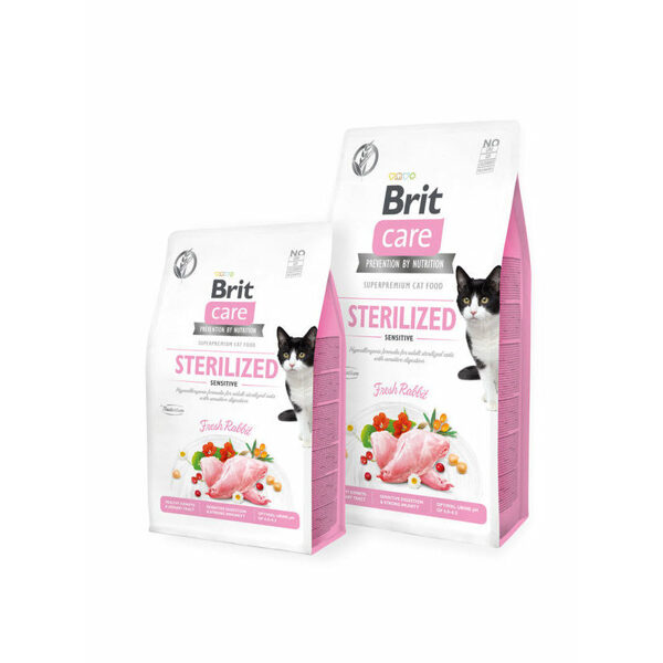 Brit Care Cat GF Sterilized Sensitive (Fesh Rabbit) 0,4 kg barība kaķiem