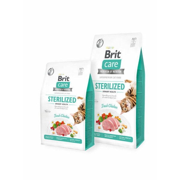 Brit Care Cat GF Sterilized Urinary Health 2 kg barība kaķiem