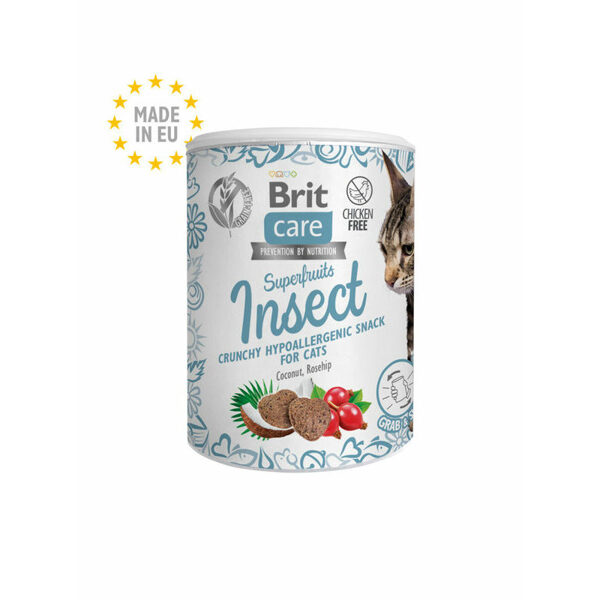 Brit Care Cat Snack Superfruits Insect 100 g papildbarība kaķiem