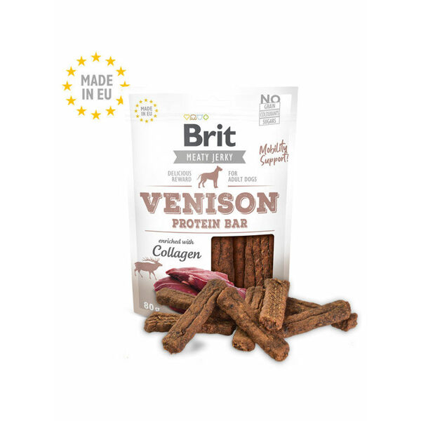 Brit Jerky Venison Protein Bar 80g kārums suņiem