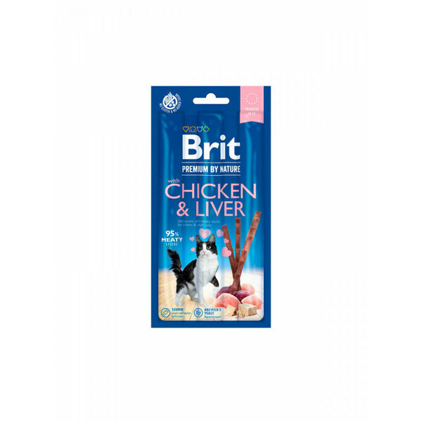 Brit Premium Cat Chicken & Liver 3gab. kārums kaķiem