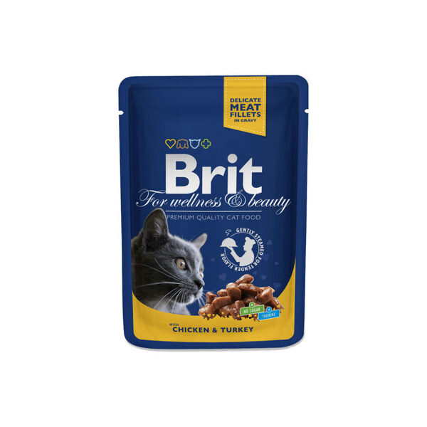Brit Premium Chicken & Turkey 100 g konservi kaķiem
