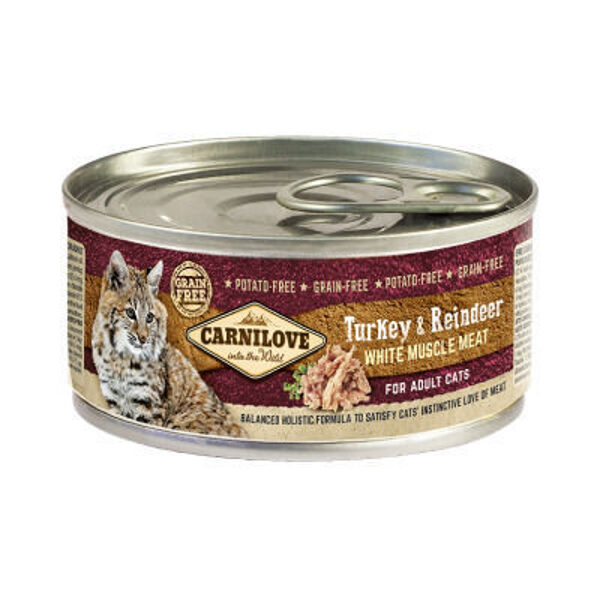 Carnilove Cat Turkey & Reindeer 100 g mitrā barība kaķiem