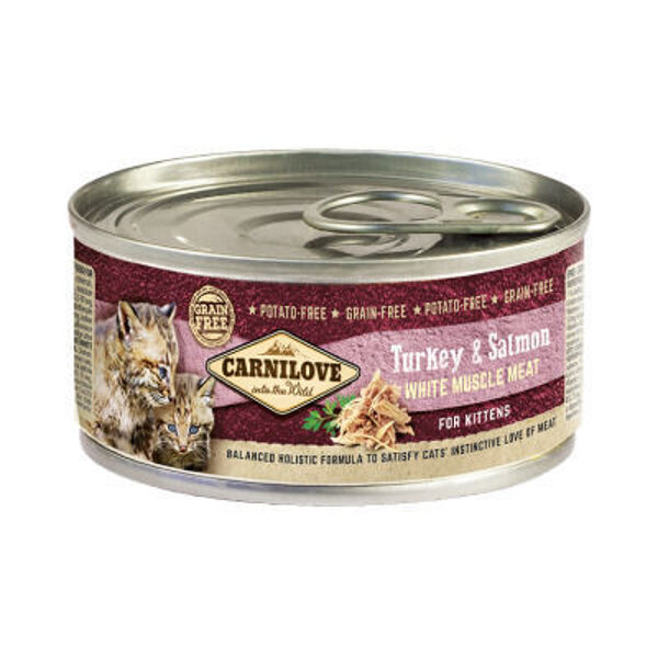 Carnilove Cat Turkey & Salmon fot Kittens 100g mitrā barība kaķiem