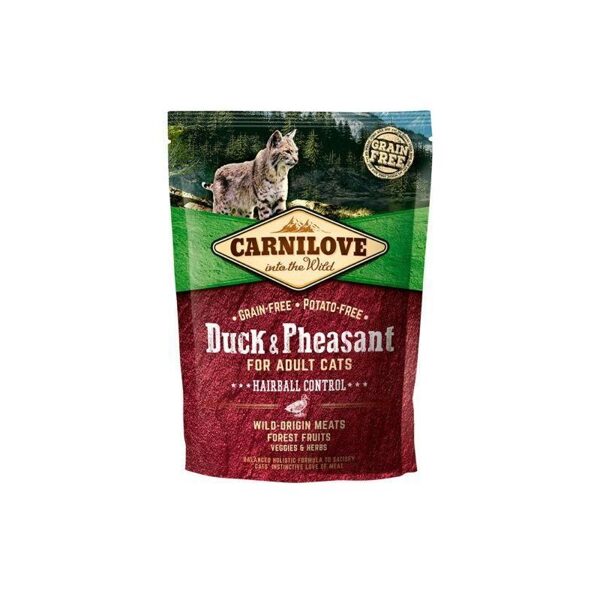 CARNILOVE Duck & Pheasant Adult Cat Hairball Control 0,4kg barība kaķiem