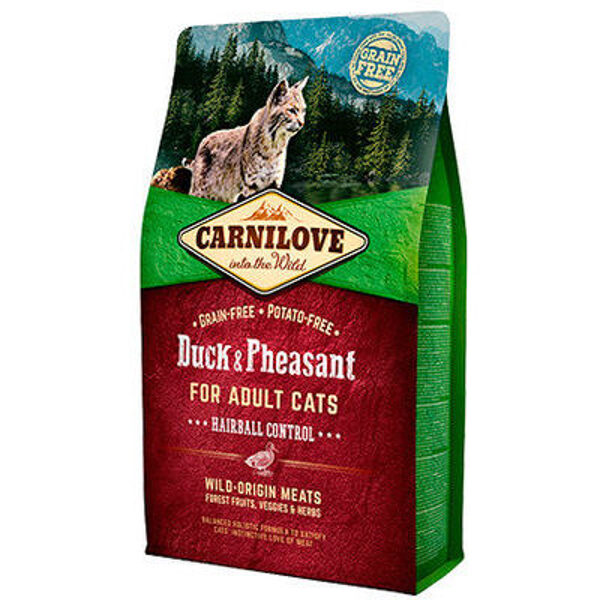 CARNILOVE Duck & Pheasant Adult Cat Hairball Control 2kg barība kaķiem