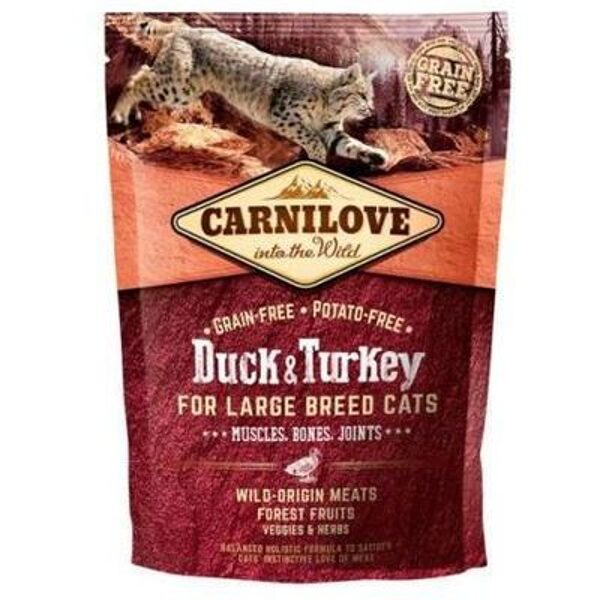 CARNILOVE Duck & Turkey Large Breed Cats 0,4kg barība kaķiem