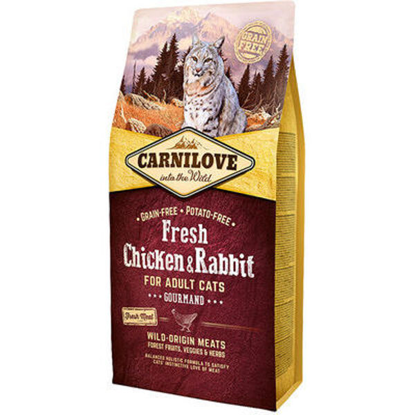 CARNILOVE Fresh Chicken & Rabbit Gourmand for Adult 6kg barība kaķiem