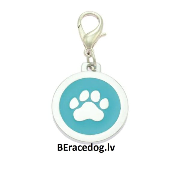 Suņu ID kaklasiksnas kulons ĶEPA zila komplekts
