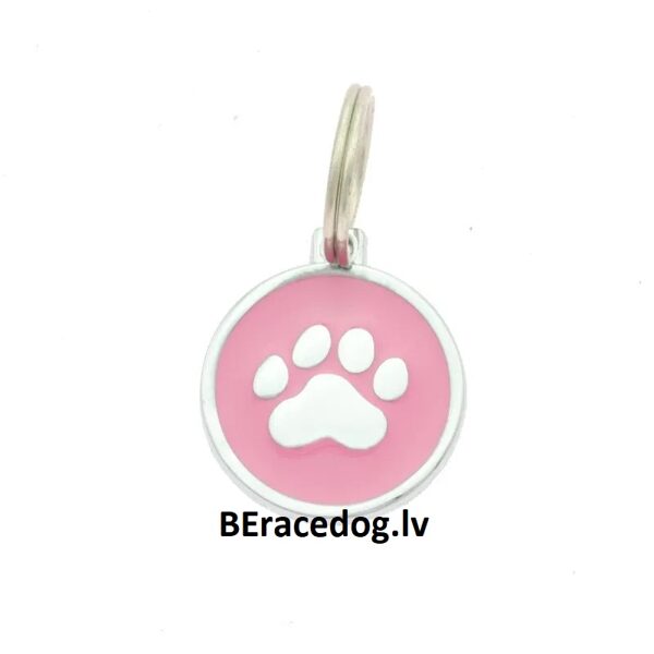 Suņu ID kaklasiksnas kulons ĶEPA rozā komplekts