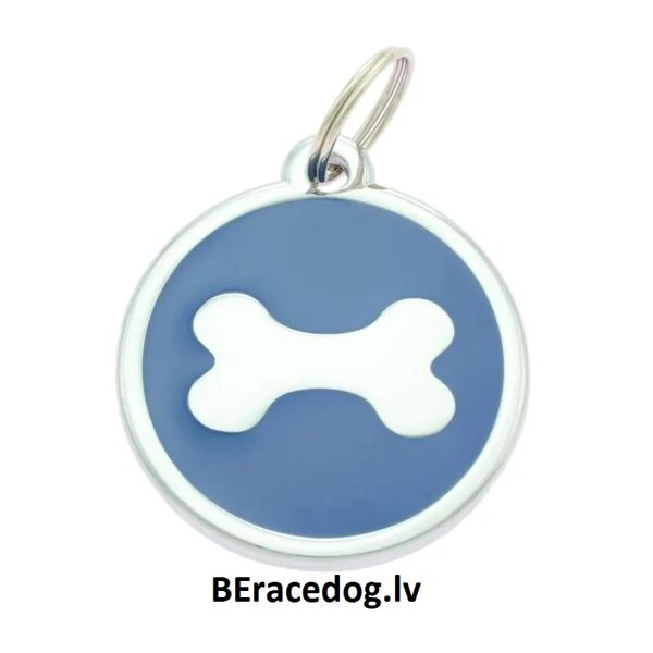 Suņu ID kulons KAULS zils komplekts