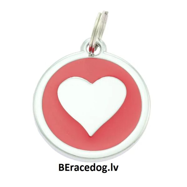 Suņu ID kaklasiksnas kulons SIRSNIŅA sarkana komplekts