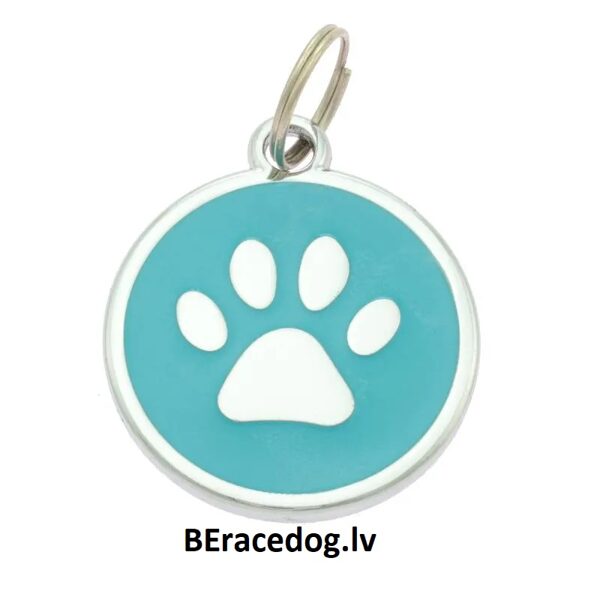 Suņu ID kulons / kaklasiksnas kulons ĶEPA zila komplekts