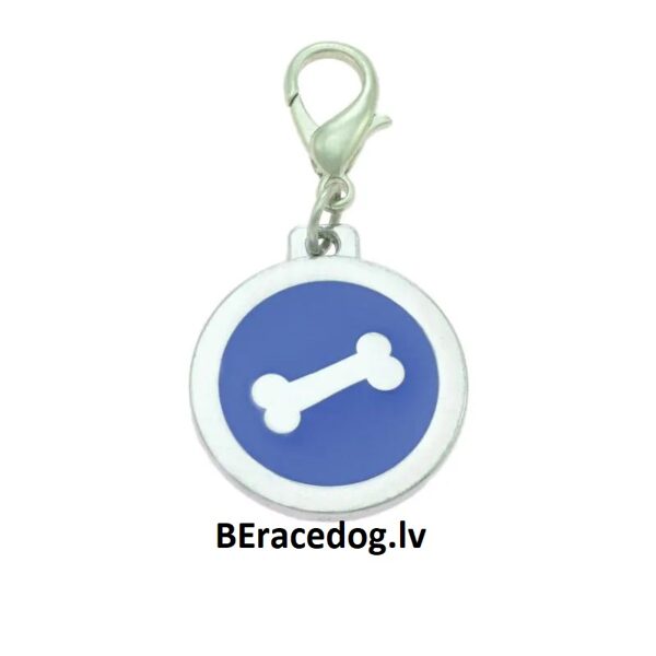 Suņu ID kulons KAULS zils komplekts