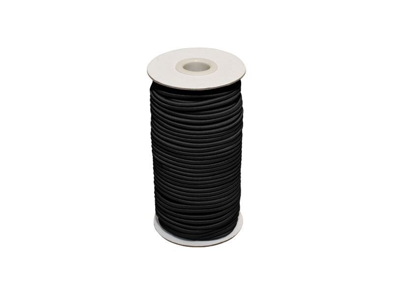 Elastic polyester cord 1 mm black 100 m