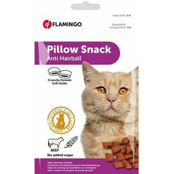 Flamingo papildbarība kakiem PILLOW SNACK ANTI HAIRBALL 50g
