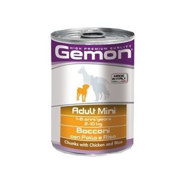 GEMON Dog chunkies Adult MINI with chicken & rice 0.415kg konservi suņiem
