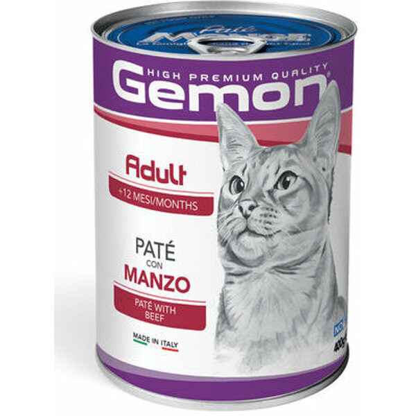 GEMON Wet Cat patee Adult with veal 400 g pastēte kaķiem