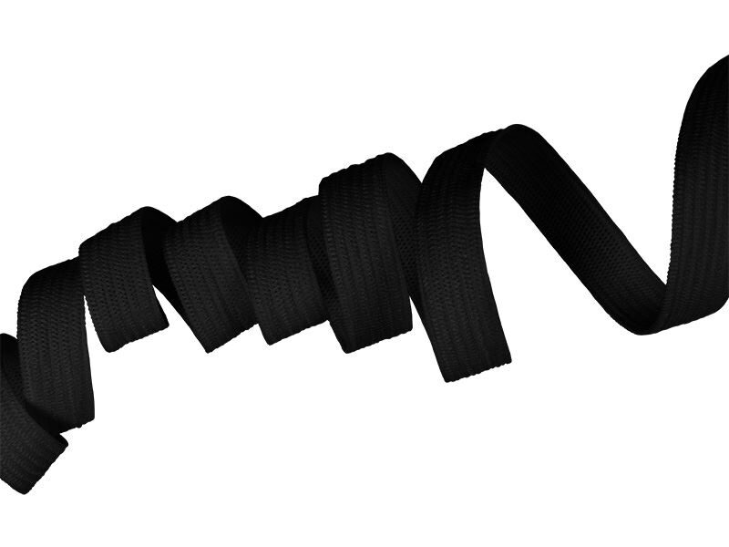 Elastīga poliestera lenta 10 mm melna 10 m