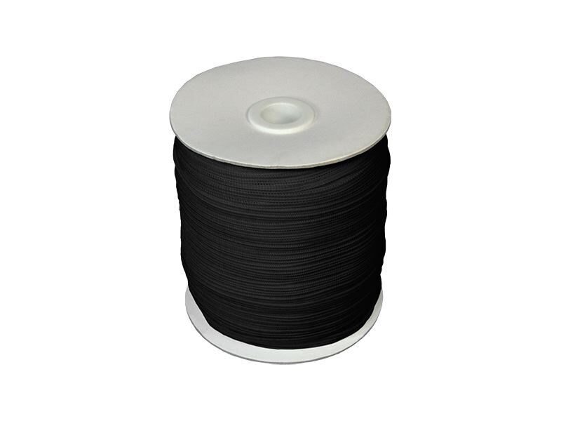 Knitted polyester elastic tape 5 mm 200 m Black