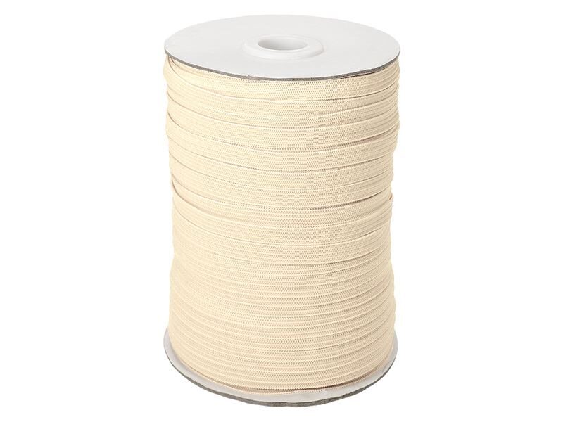 Elastīga poliestera lenta 7 mm 100 m gaiši bēša