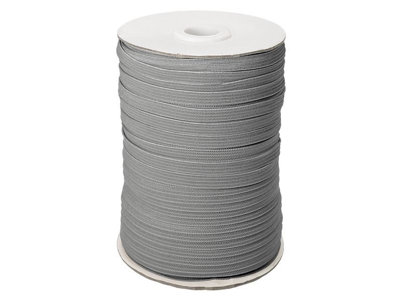 Elastīga poliestera lenta 7 mm 100 m pelēka
