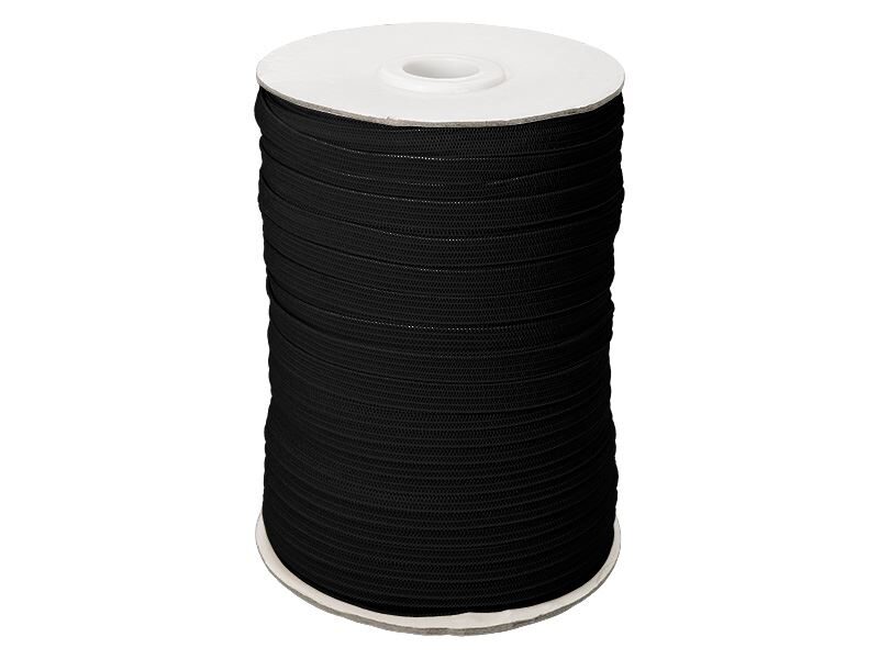 Elastīga poliestera lenta 7 mm 100 m tumši pelēka