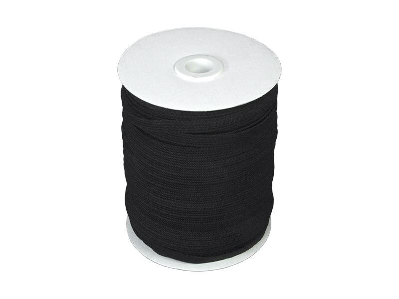 Elastīga poliestera lenta 8 mm 100 m melna
