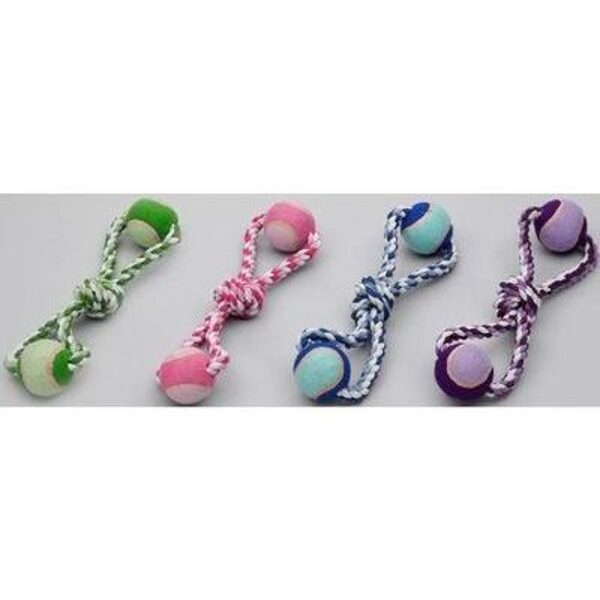Kokvilnas rotaļlieta suņiem ar 2 bumbām 380mm/260g
