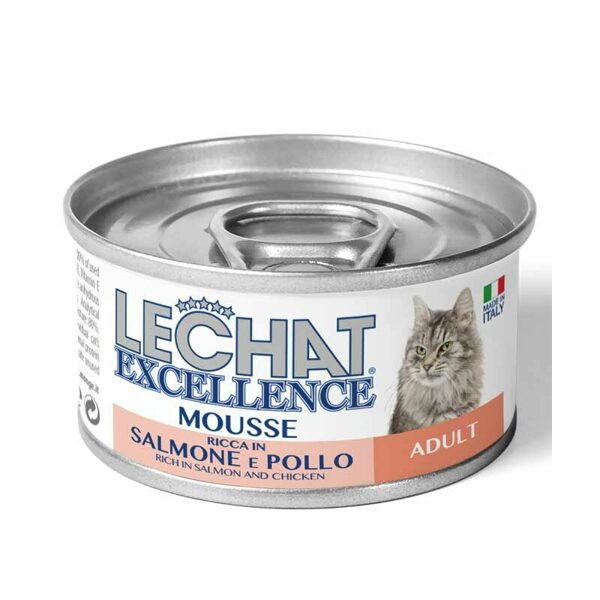 Lechat Excelence Mousse ADULT Salmon and Chicken 85g konservi kaķiem