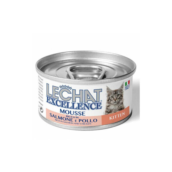 Lechat Excelence Mousse KITTEN Salmon and Chicken 85g konservi kaķiem