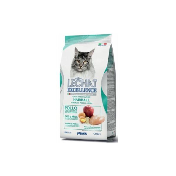 LECHAT Excellence Hairball 1,5 kg barība kaķiem