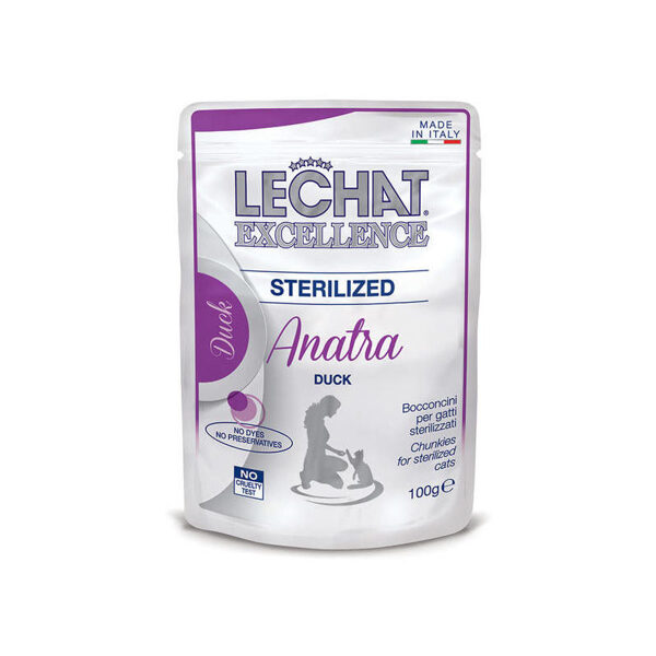 LECHAT Excellence Wet Sterilized with duck 100 g konservi kaķiem