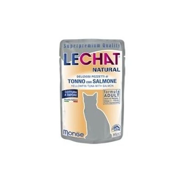 LeChat Natural pouches Tuna with Salmon 80 g barība kaķiem