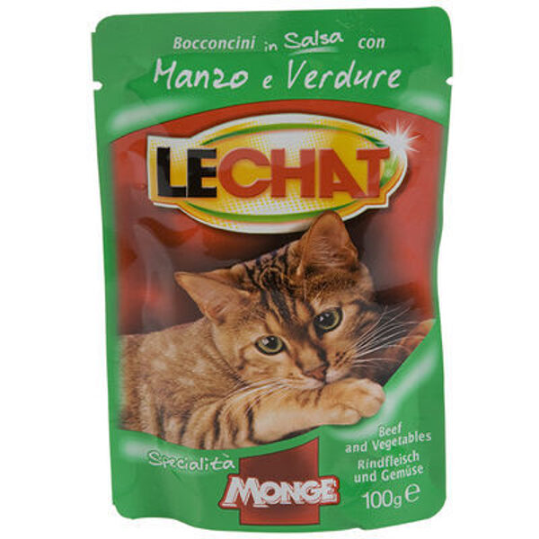 LeChat Pouches ar liellopu gaļas un darzeņu gabaliniem 100 g