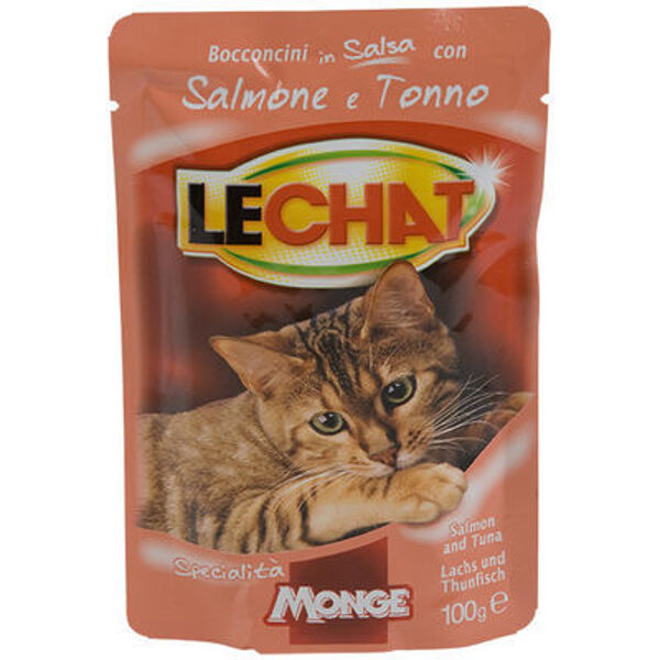 LeChat Pouches ar tunča un laša gaļas gabaliniem 100 g
