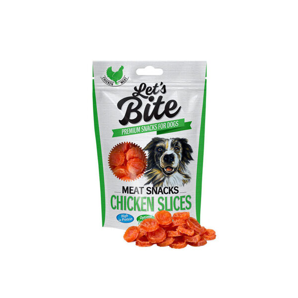 Lets Bite Chicken Slices 80g papildbarība suņiem