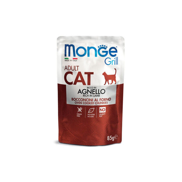 Monge Grill Pouch Chunkies in Jelly Rich in Lamb Adult 85 g konservi kaķiem