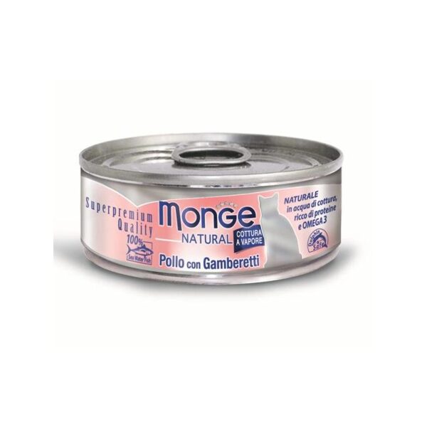 Monge Natural acqua Chicken with Shrimps 80 g konservi kaķiem