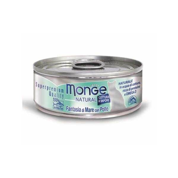 Monge Natural acqua Seafood mixed with Chicken 80 g konservi kaķiem