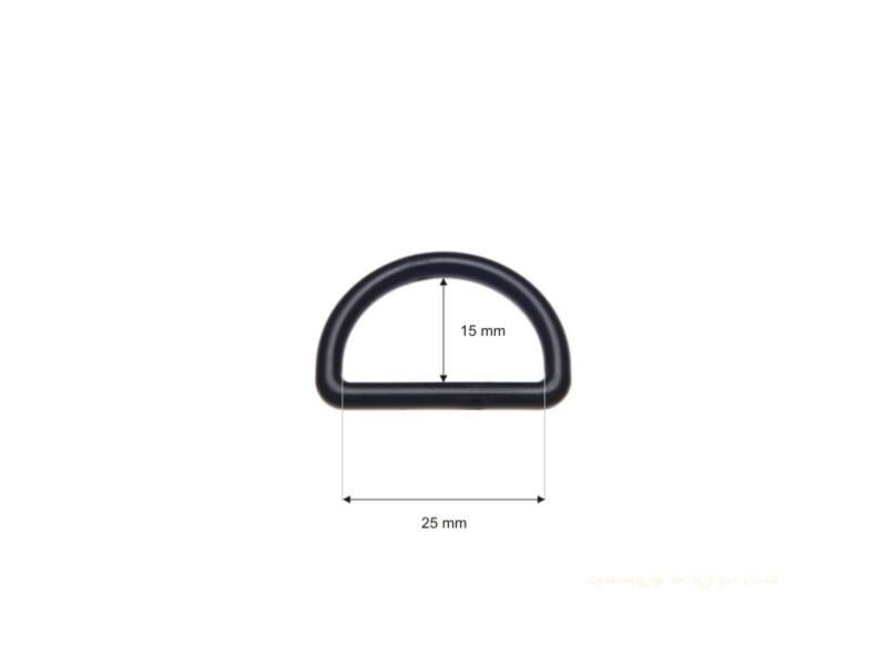 Plastmasas D riņķis 25 mm melns 300 gab.