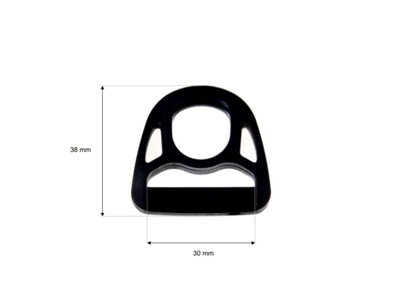 Plastmasas D riņķis 30 mm melns 400 gab.