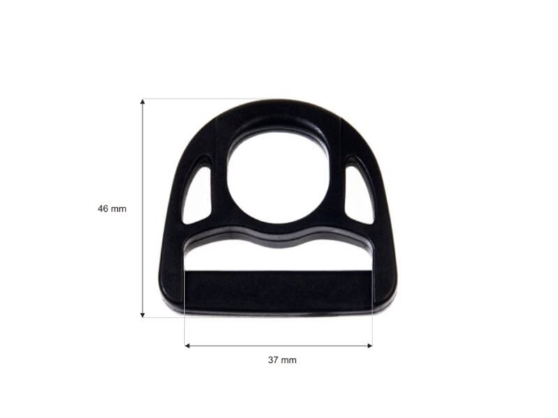 Plastmasas D riņķis 38 mm melns 400 gab.