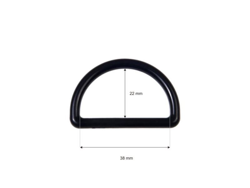 Plastmasas D riņķis 38 mm melns 400 gab.